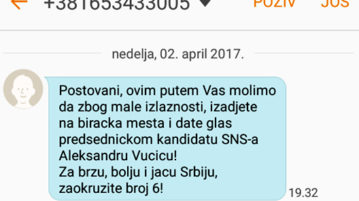 Pritisak SNS-a na građane Šapca